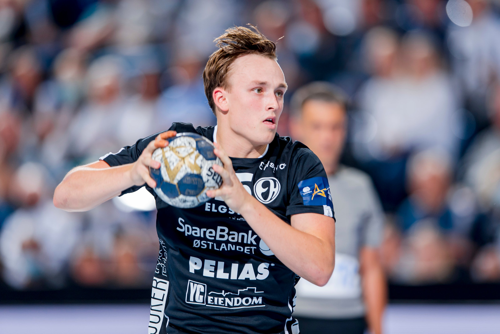 Jumping for a packed Håkons Hall